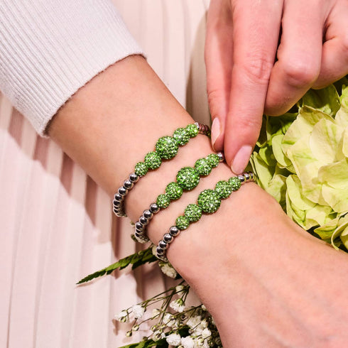 Palmengrün | Kristallkaskaden-Kikiballa-Armband